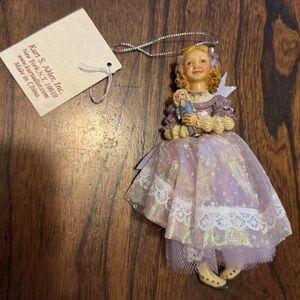 Vintage Kurt Adler Clara Ornament with Lace Dress and Nutcracker